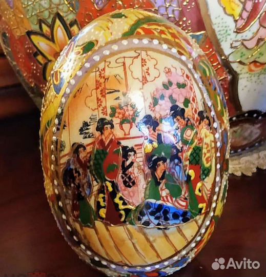 Пара фаянсовых старинных яиц, Китай, 1950-60-е г