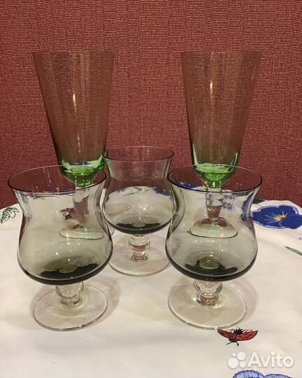 Бокалы цветное стекло СССР