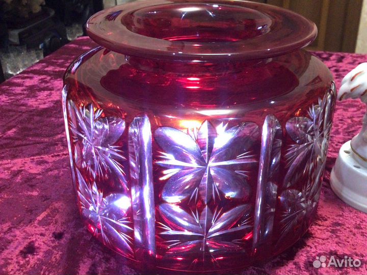 Ваза цветной хрусталь Германия 50 х годов