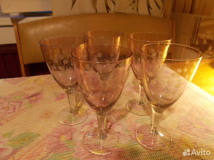 Фужеры разные цветное стекло времен СССР