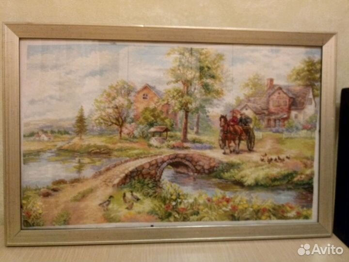 Картина вышивка крестом, ручная работа