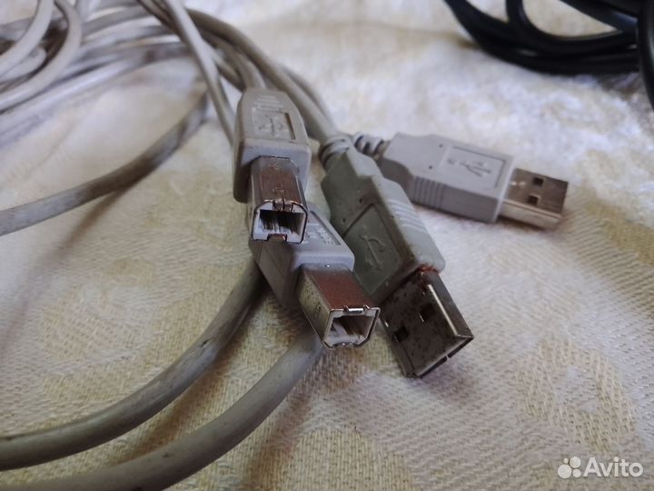 Кабель принтера, переходник USB-PS2, USB-фонарик