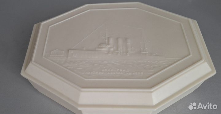 Шкатулка СССР Крейсер Аврора карболит 50 годы