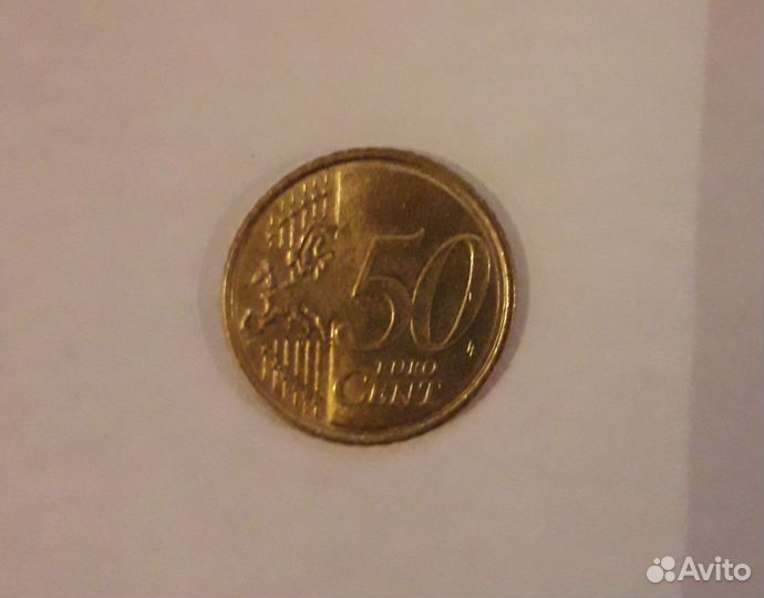Монета 50 евроцентов,Кипр