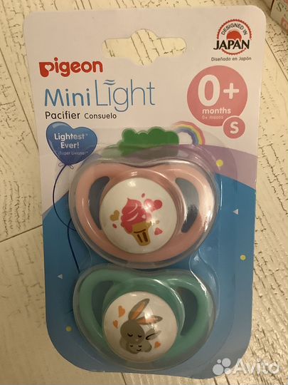 Новая Пустышки Pigeon MiniLight, S c 0месяцев 2шт