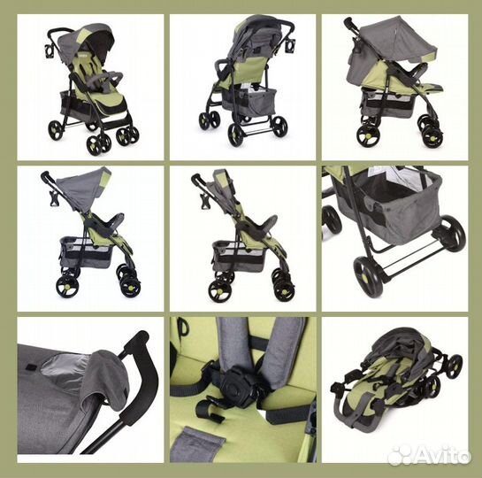Прогулочная коляска Babyton Comfort green-grey