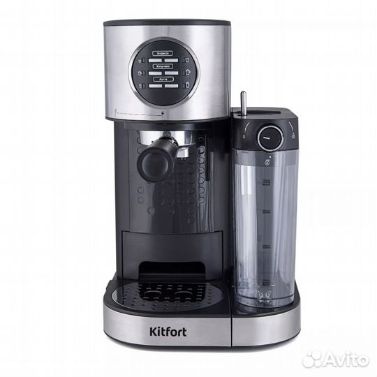 Рожковая кофеварка Kitfort кт-703, 1230Вт, серебр