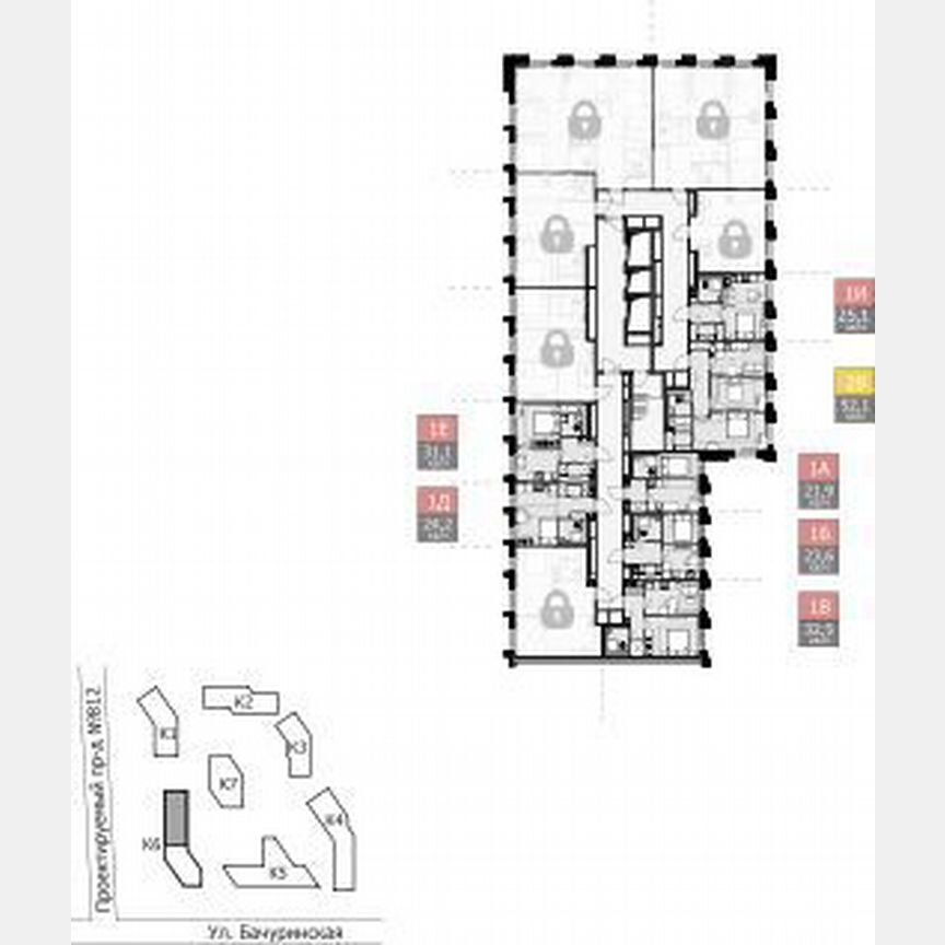2-к. квартира, 53,4 м², 13/20 эт.