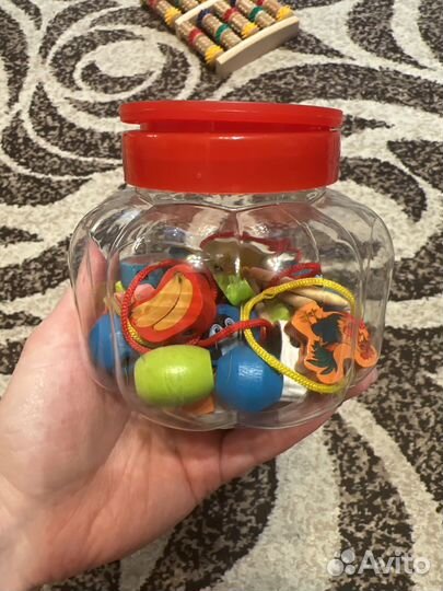 Деревянная шнуровка бусы