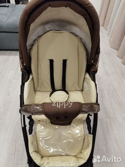 Коляска 3 в 1 Tutis Zippy бежевый/шоколад brow