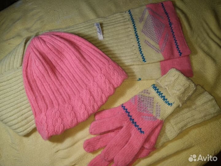 Шапка, шарф, перчатки