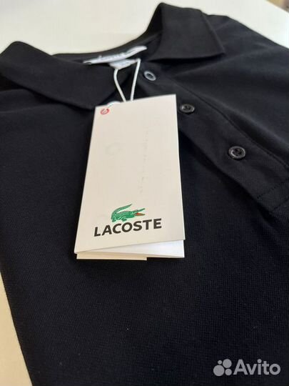 Черное поло Lacoste