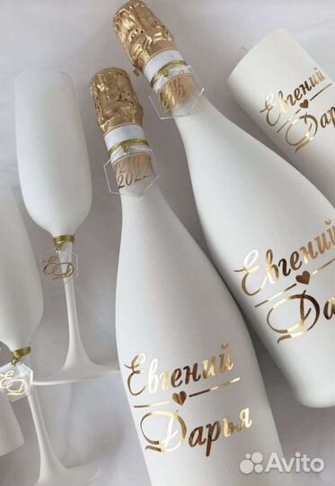 Шампанское свечи бокалы для свадьбы декор