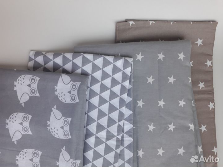 Ткань отрез 5 м хлопок 100 Звёздочки на сером