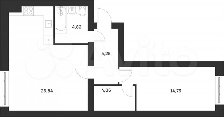 1-к. квартира, 55,7 м², 1/5 эт.