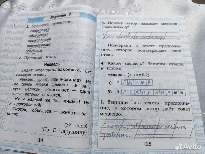 Чтение работа с текстом 1 класс