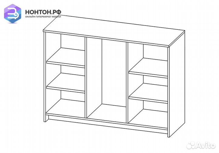 Комод с дверцами Сириус со стеклом и 3 ящиками сон