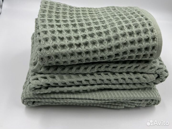 Набор вафельных банных хлопковых полотенец