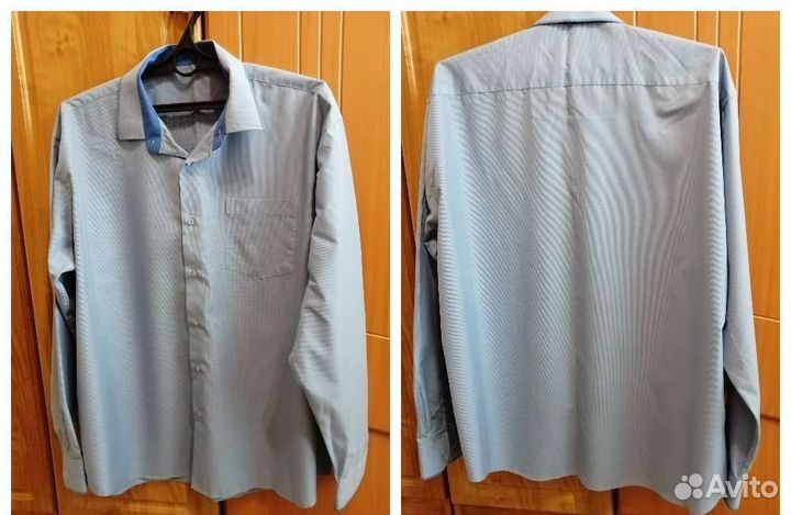 Рубашка мужская с длинным рукавом 66-68 размер