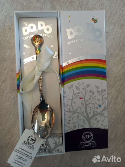 Серебряная ложка с эмалью и позолотой