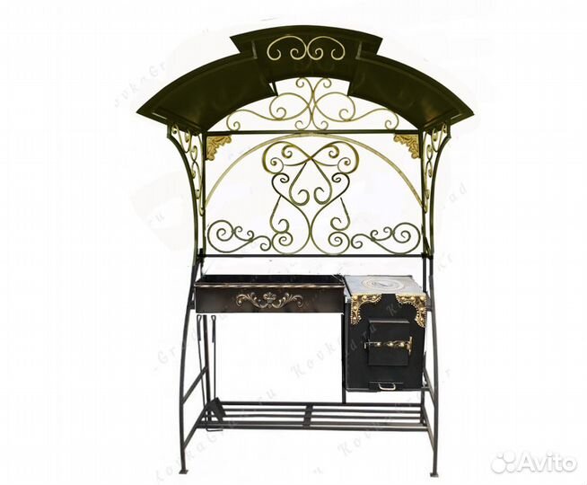 Кованный мангал с крышей 