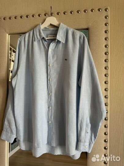 Рубашка изо льна Lacoste. Оригинал