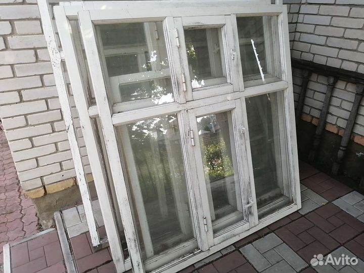 Оконные рамы, 1300х1400 мм, деревянные