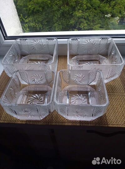 Ваза для сервировки хрустальная