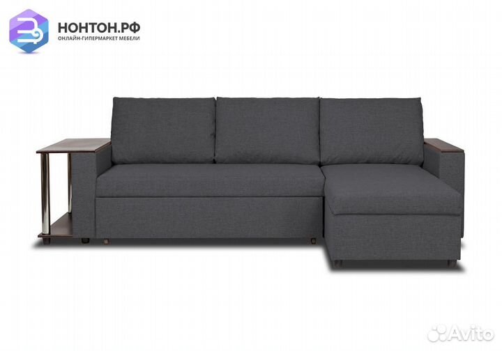 Диван угловой дельфин Форест тёмно-серый