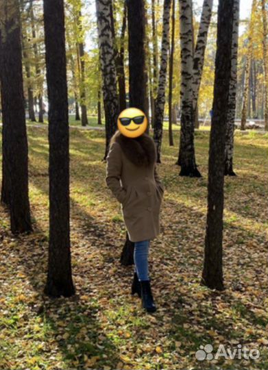 Кашемировое пальто с мехом песца