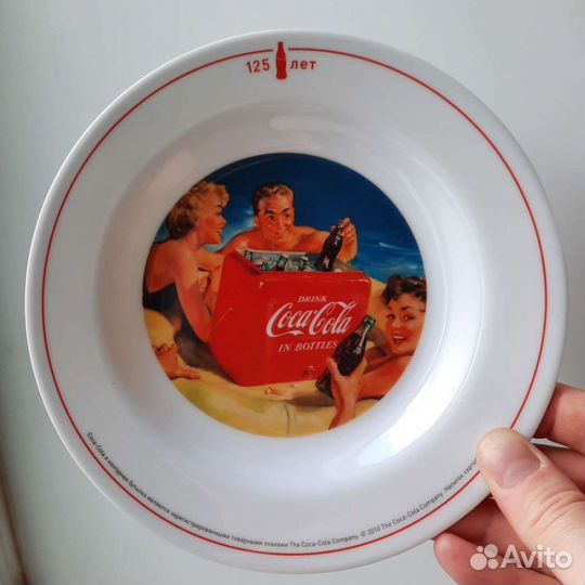 Тарелка Кока кола 125 лет пластик коллекция