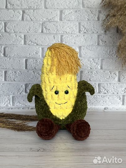 Вязаные игрушки ручной работы Кукуруза плюшевая