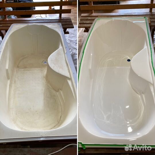 Реставрация ванн литьевым мрамором, жидким акрилом
