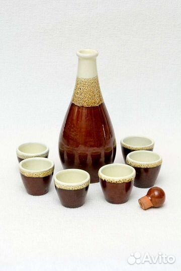 Набор для коньяка с рюмками керамика СССР