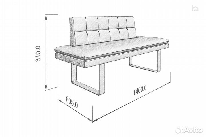 Прямой диван кухонный Magiс