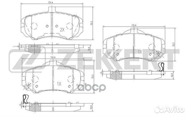 Колодки торм. диск. передн. Hyundai Elantra III