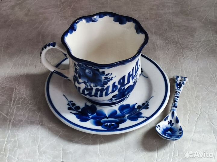 Чайная пара комплект Гжель Татьяна
