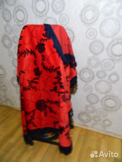 Бархатная винтажная скатерть/ковер/покрывало, ГДР