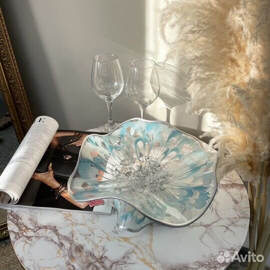 Ваза конфетница на ножке, фруктовница в подарок