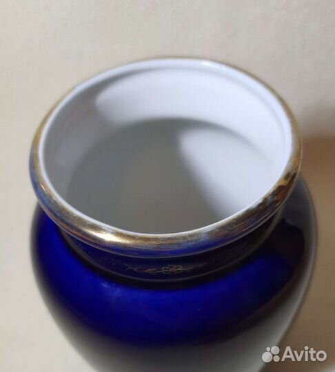 Вазочка, кобальт, позолота. Лфз