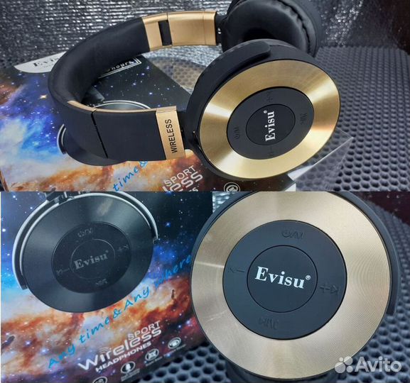 Наушники Evisu Sport Music Блютуз Радио Микрофон