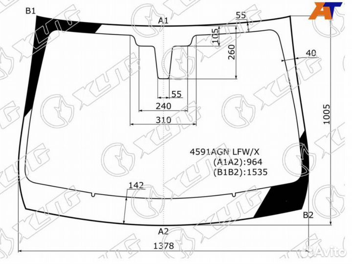 Стекло лобовое LADA X-RAY 15