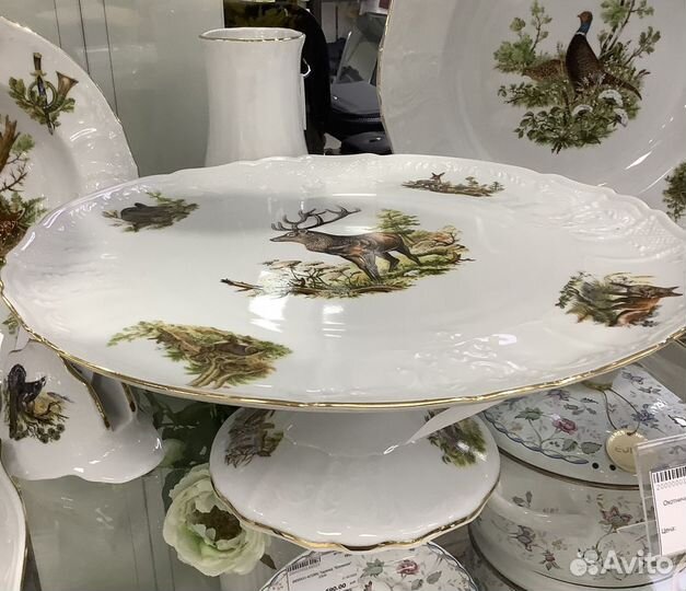 Блюдо для торта. Охота Бернадотт Чехия