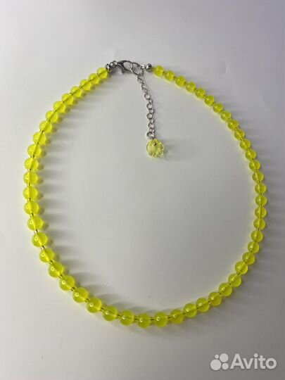 Желтые бусы из камней агат 44 см