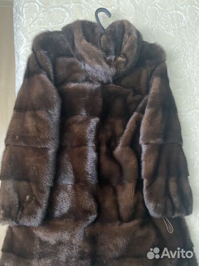 Шуба норковая с капюшоном