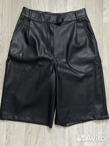 Шорты бермуды женские из эко кожи