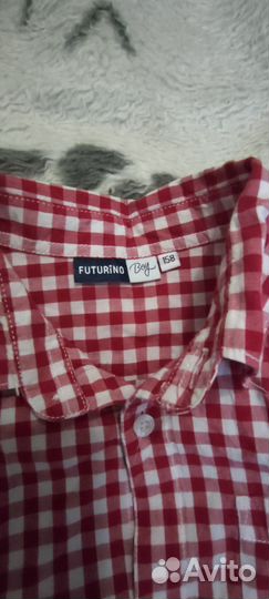 Рубашка в клетку подростковая 158 на мальчика