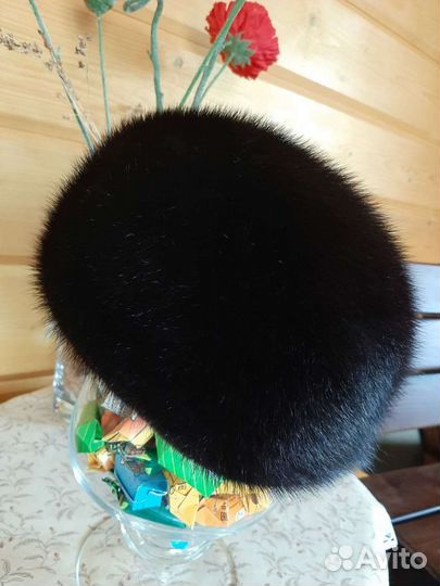 Берет черный норка