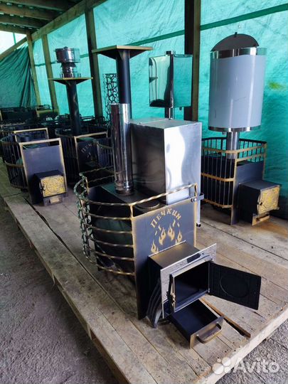 Печь для бани с баком