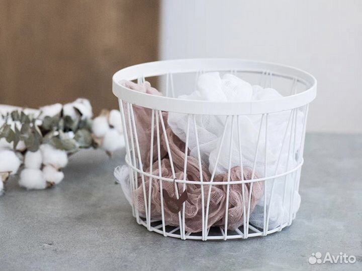 Корзина для хранения металлическая круглая
